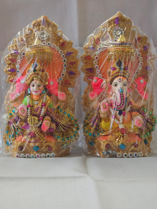 Lakshmi and Ganesha (Green Box)-7.5inch