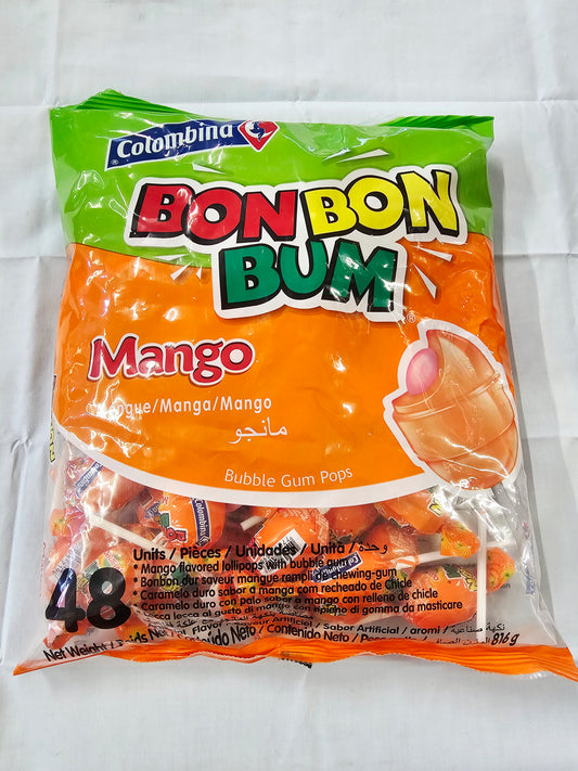 Colombina BonBonBum Mango Bubble Gun Lollipop 48pc