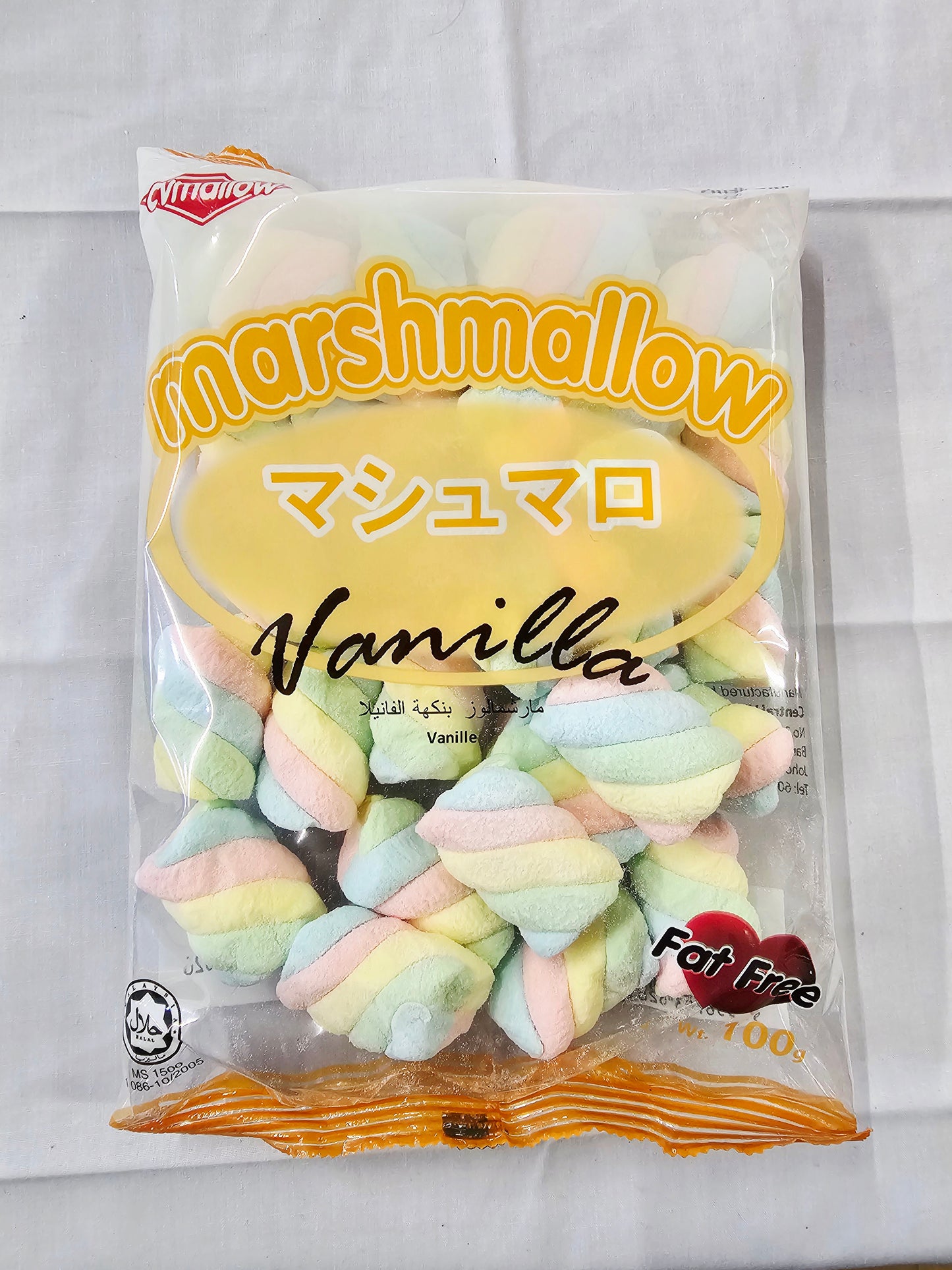 CVMallow Marshmallow Vanilla Coloured Twist 100g