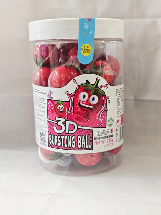 3D Soft Candy Burst Ball Strawberry 330g