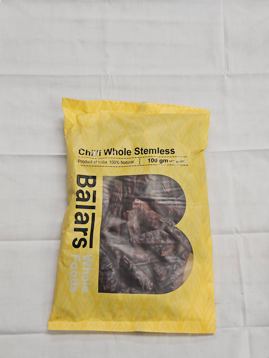 Balars Chilli Whole Stemless 100g