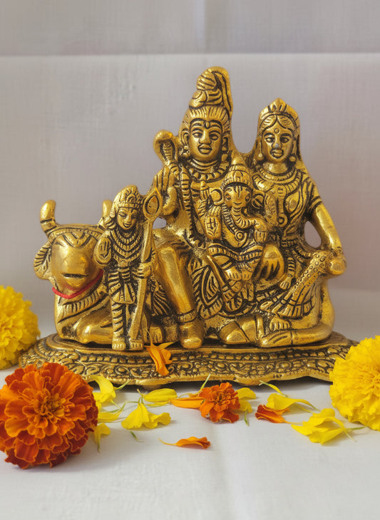 Shiva Parivar Brass Murti 17cmX13cm