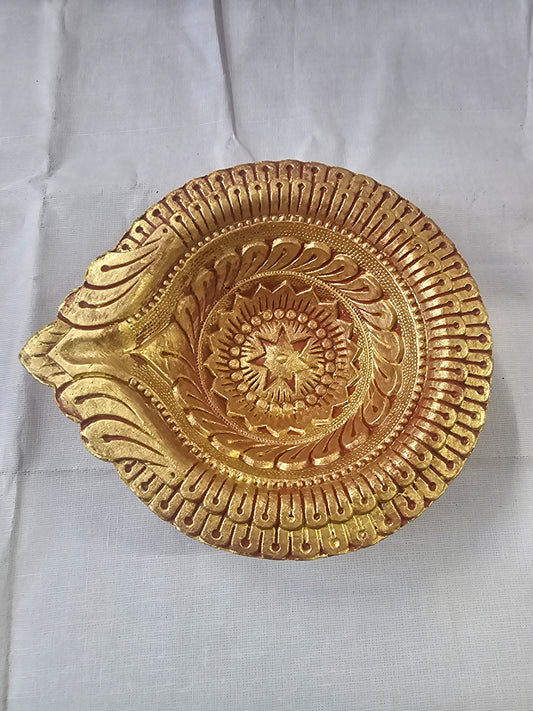 Gold Painted Diya 4CMx16CM