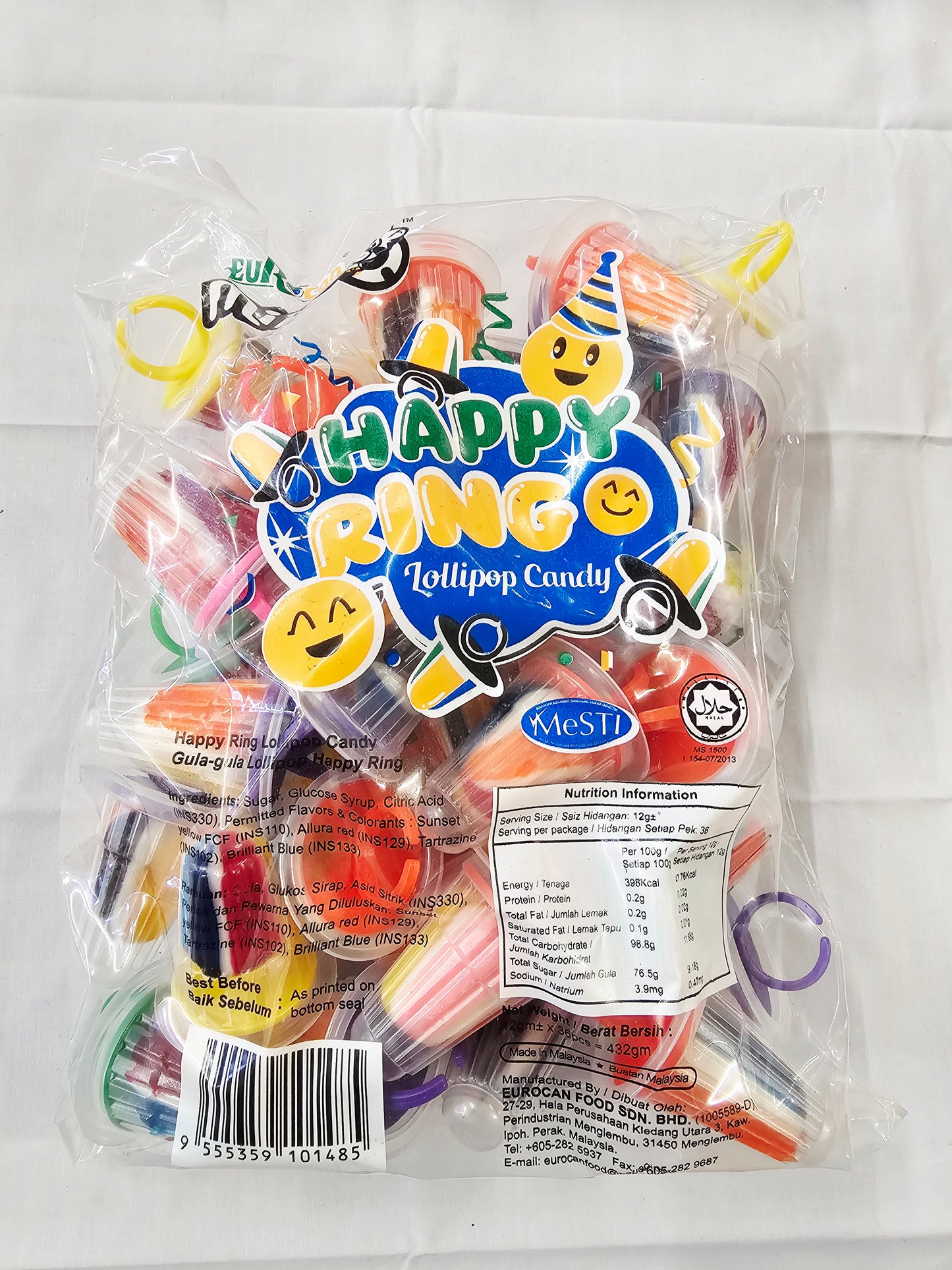 MiiGo Lollipop Candy Happy Ring 36pc