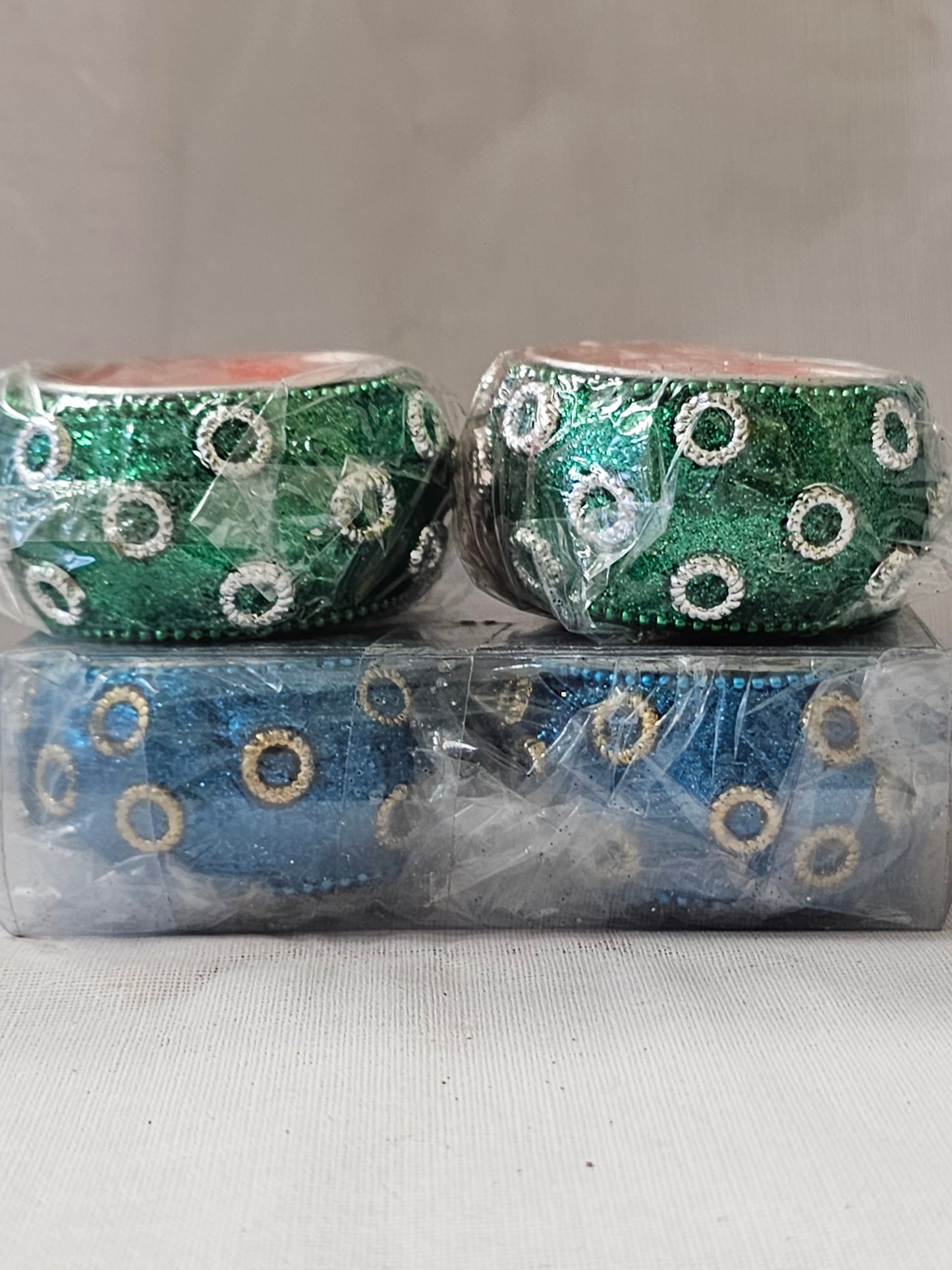 Festive Glittered Diya Flower Shaped Candel 4pc 1.4CMx5CM